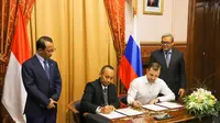 Pengusaha Kabupaten Bogor Tanda Tangani Kontrak dengan Mitranya di Rusia (sumber: Kementerian Luar Negeri RI)