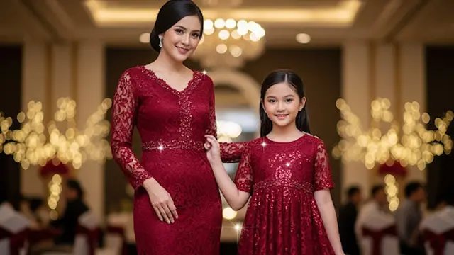Dress Brokat Kombinasi Payet Halus