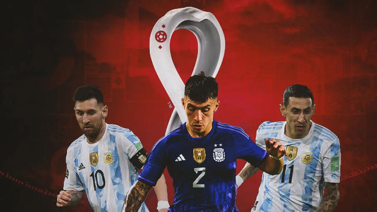 Timnas Argentina - Lional Messi,  Lisandro Martinez, Angel Di Maria