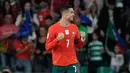 <p>Selebrasi Cristiano Ronaldo dalam laga Kualifikasi Piala Dunia 2026 antara Portugal vs Hungaria, Rabu (15/10/2025).&nbsp;(AP Photo/Armando Franca)</p>