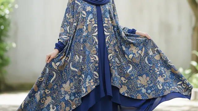 Gamis Batik Wollycrepe Syar’i Jatuh Elegan