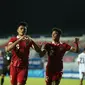 Ramadhan Sananta (kiri) melakukan selebrasi usai mencetak gol ke gawang Timor Leste pada Piala AFF U-23 2023, Minggu (20/8/2023). (Dok. PSSI)