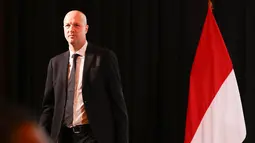 Jordi Cruyff resmi diperkenalkan diperkenalkan ke publik sebagai penasihat teknik PSSI di Hotel Mulia Senayan, Jakarta, Selasa (11/3/2025) sore. (Bola.com/Abdul Aziz)