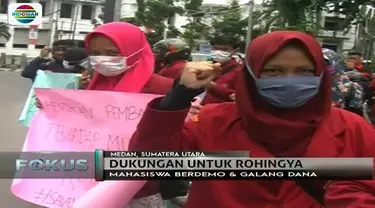 Puluhan mahasiswa Muhammadiyah di Medan, Sumatera Utara, galang dana bantuan untuk pengungsi Rohingya.