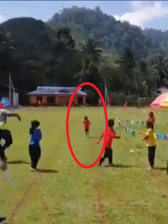 bocah lari estafet salah arah (foto: FB Yuni Rusmini)