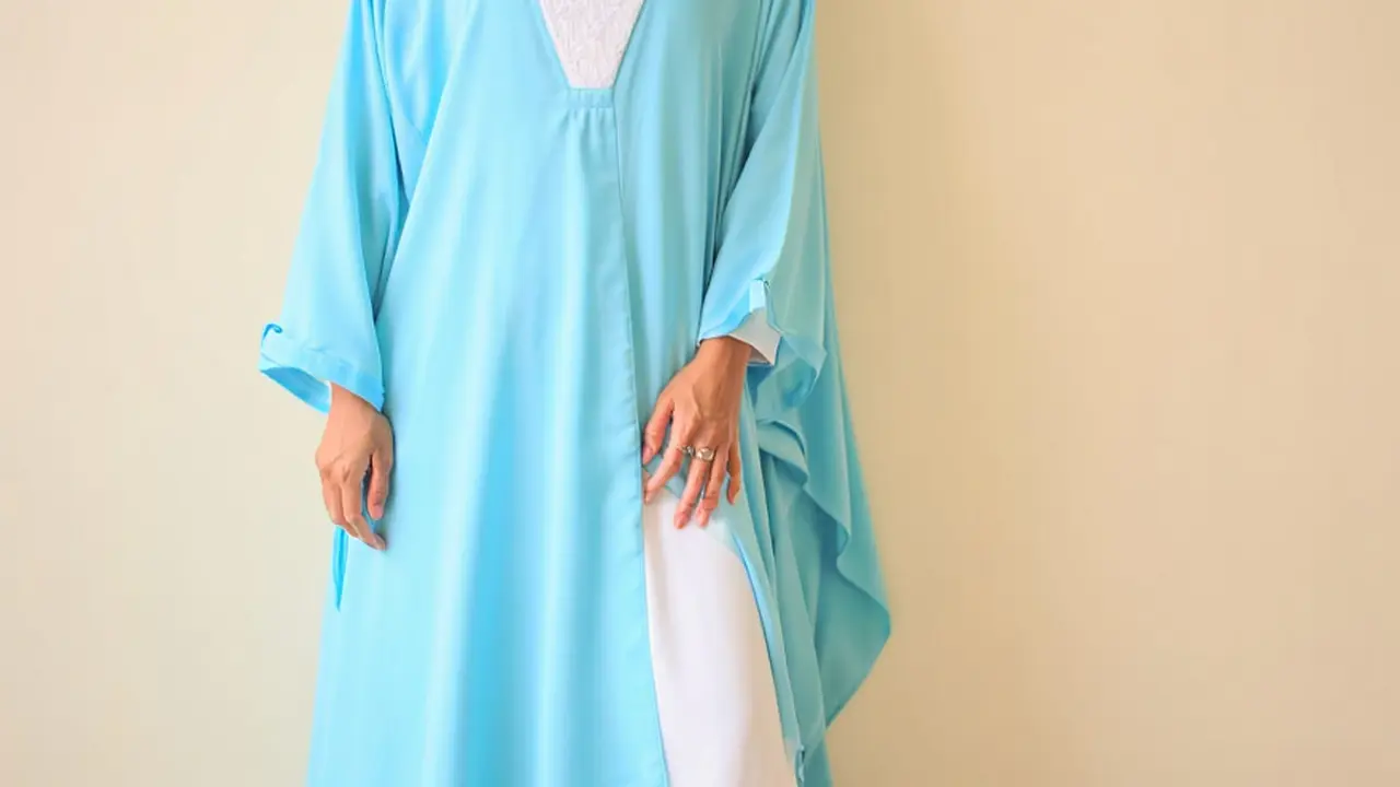 Gamis Syar'i Kombinasi 2 Warna Elegan