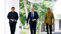Menteri BUMN, Erick Thohir berjalan bersama Presiden FIFA, Gianni Infantino dan Menpora Zainudin Amali, Selasa (18/10/2022). (Istimewa)