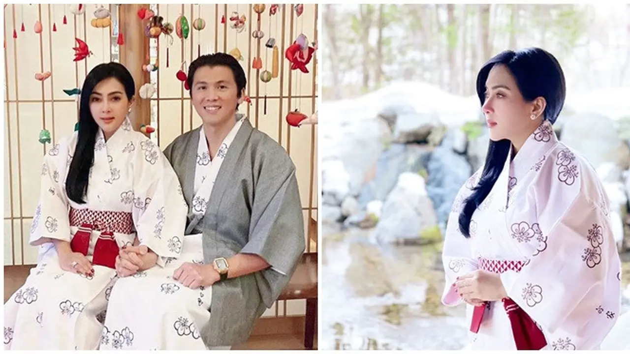 6 Potret Syahrini saat Pakai Kimono, Tampil Memesona