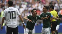 Timnas Jerman menyerah 0-1 dari Meksiko pada laga pertama Grup F Piala Dunia 2018, di Stadion Luzhniki, Minggu (17/6/2018) waktu setempat. (AFP/Patrik Stollarz)