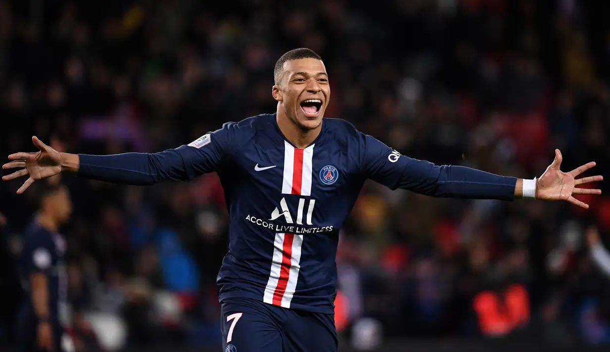 6. Kylian Mbappe (Paris Saint-Germain) - Bintan asal Prancisi ini telah menyumbangkan 5 gol untuk PSG di kompetisi Liga Champions 2019/2020. (AFP/Franck Fife)