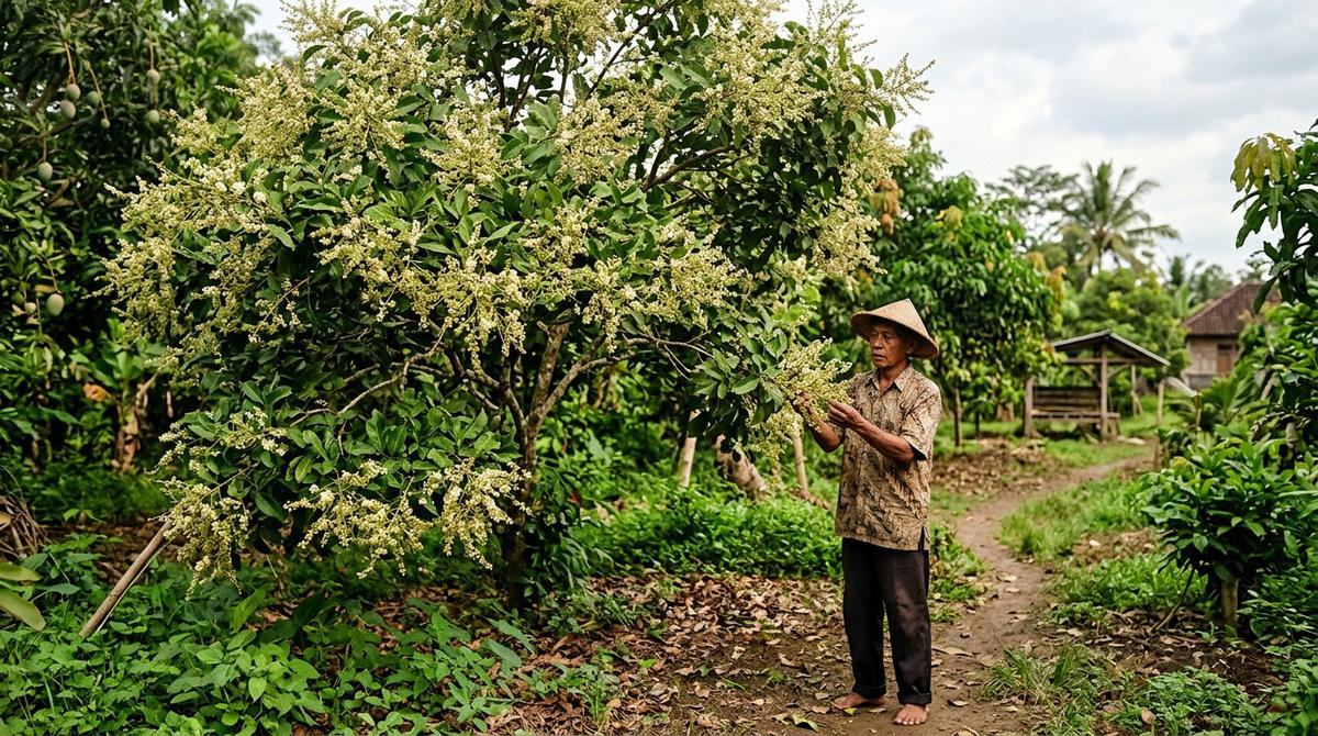 Penyebab Pohon Rambutan Berbunga tapi Tidak Berbuah (AI Generated)