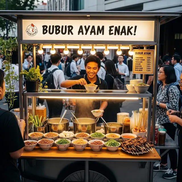 Warung Bubur Ayam dan Lontong Kari Pagi Hari