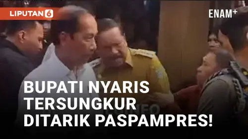 VIDEO: Dampingi Kunker Jokowi, Bupati Bengkulu Utara Ditarik Paspampres Hingga Nyaris Tersungkur