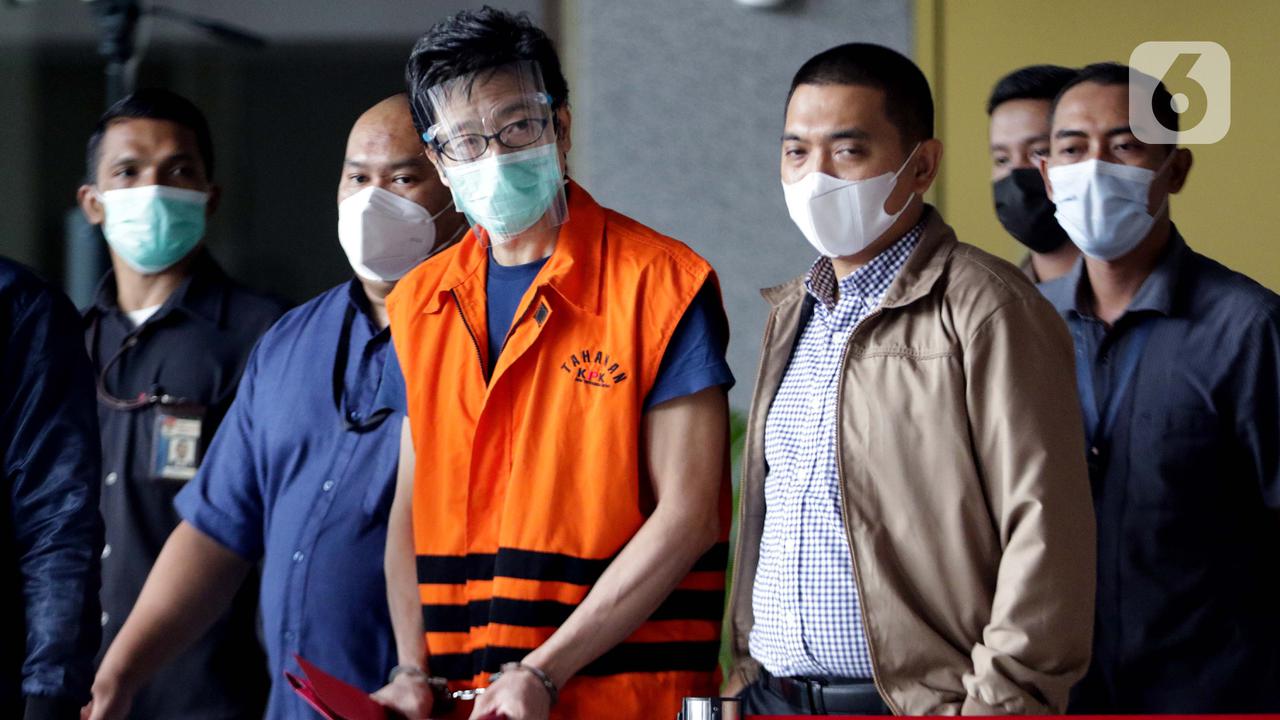 Ekspresi Samin Tan saat Ditahan KPK