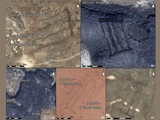 Sejumlah penampakan gerbang yang ditemukan di area vulkanik Harrat Khaybar, Arab Saudi (Pictures: D. Kennedy, Arabian Archaeology and Epigraphy)