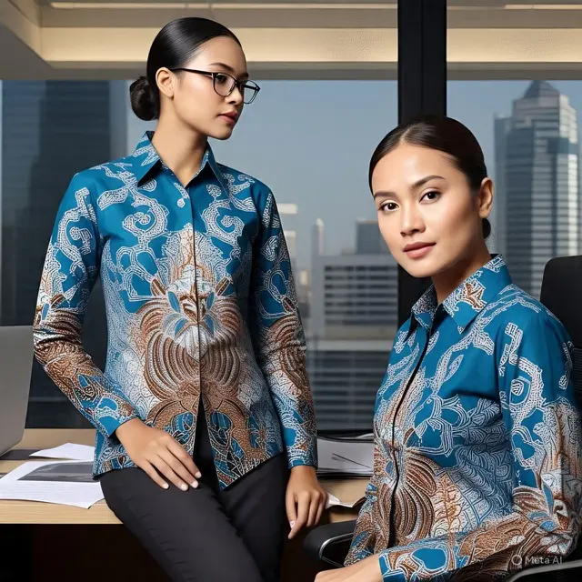 Model Atasan Batik Buat Kerja Kemeja Batik Slim Fit