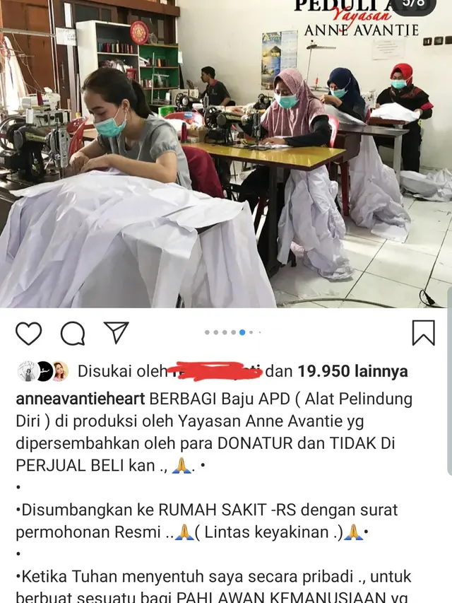 Unggahan Anne Avantie. (Foto: Instagram @annaavantieheart)