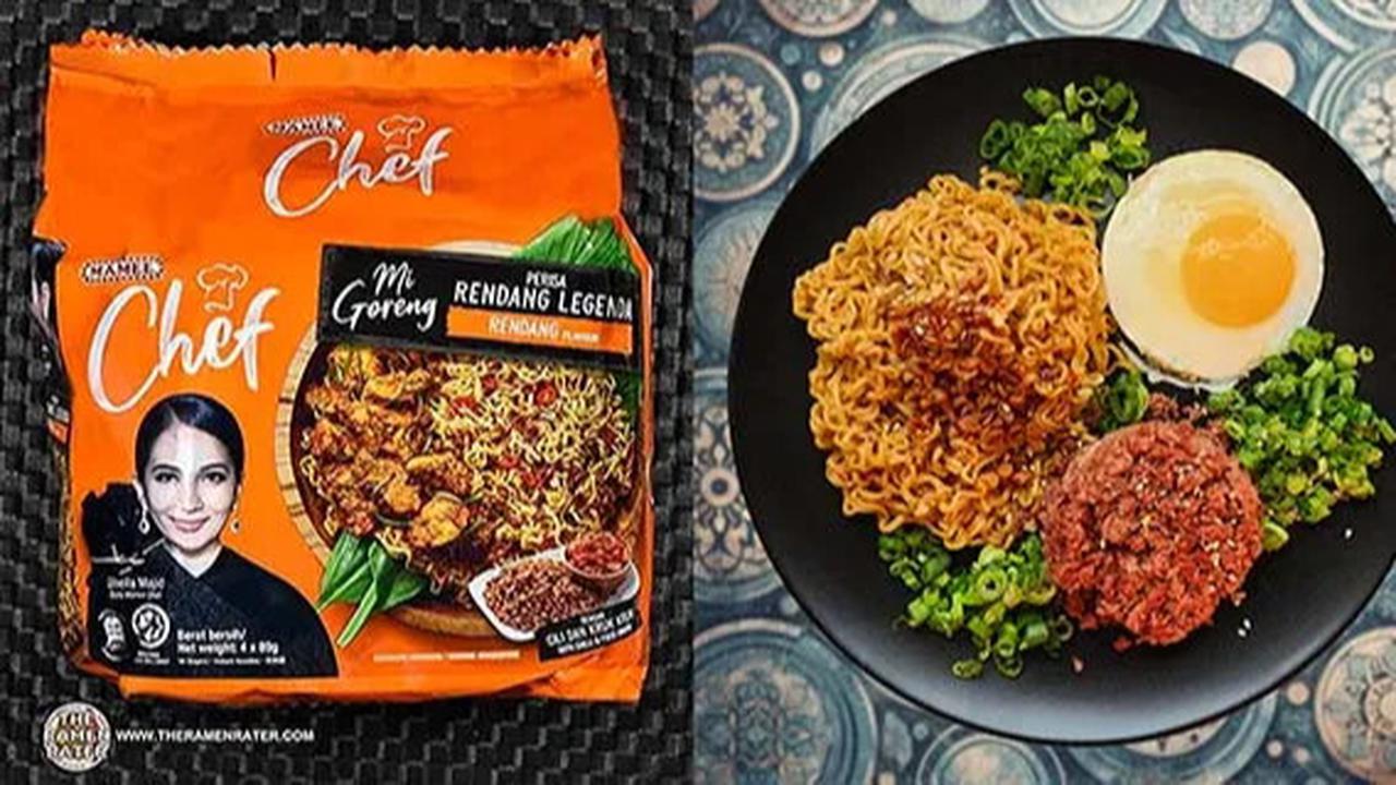 Ilustrasi Mamee Chef Mi Goreng Perisa Rendang Legenda
