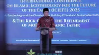 Menteri Agama (Menag) Nasaruddin Umar membuka kegiatan International Conference on Islamic Ecotheology for the Future of the Earth (ICIEFE) 2025 dan Kick-Off for the Refinement of MoRA’s Qur’anic di Jakarta, Senin malam (14/7/2025). (Tim News).