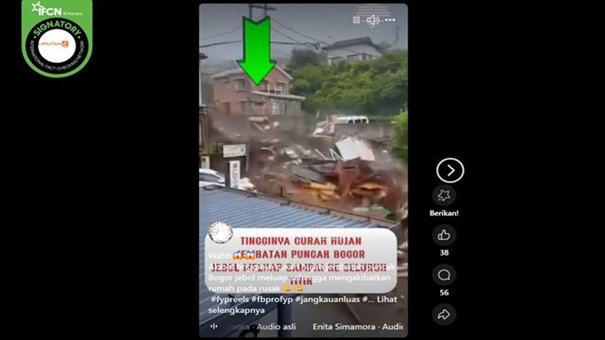 Cek Fakta: Tidak Benar dalam Video ini Jembatan di Puncak Bogor Jebol Akibat Banjir
