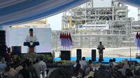Presiden Prabowo Subianto meresmikan pabrik pemurnian logam mulia PT Freeport Indonesia di Gersik, Jawa Timur. (Liputan6.com/Nanda Perdana Putra)