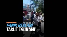 Warga NTT berlari ketakutan khawatir diterjang tsunami. BMKG keluarkan peringatan dini terkait gempa besar yang terjadi di NTT Selasa (14/12). Gempa berkekuatan magnitudo 7,5. berpotensi menimbulkan tsunami.