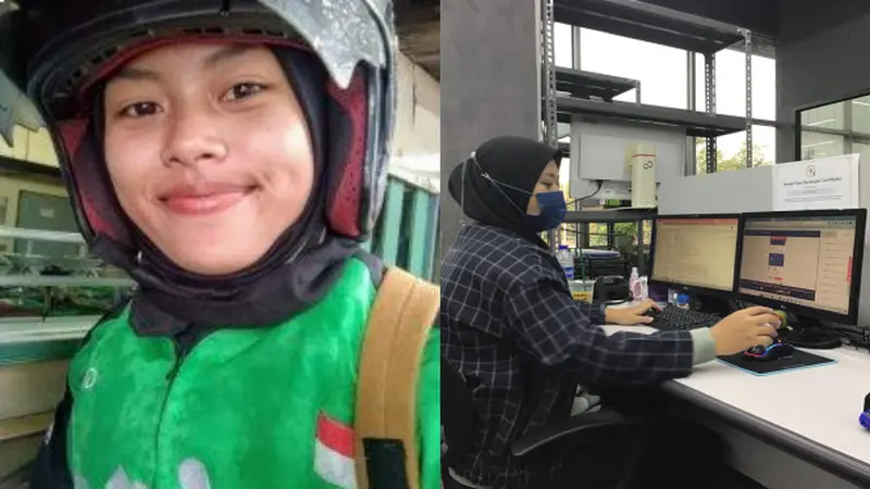 Syifa Nur Aini, perempuan asal Bekasi yang sebelumnya berprofesi sebagai driver Gojek, kini menjadi manager IT