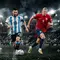 Ilustrasi Kylian Mbappe, Lionel Messi, Erling Haaland. (Foto by AI)