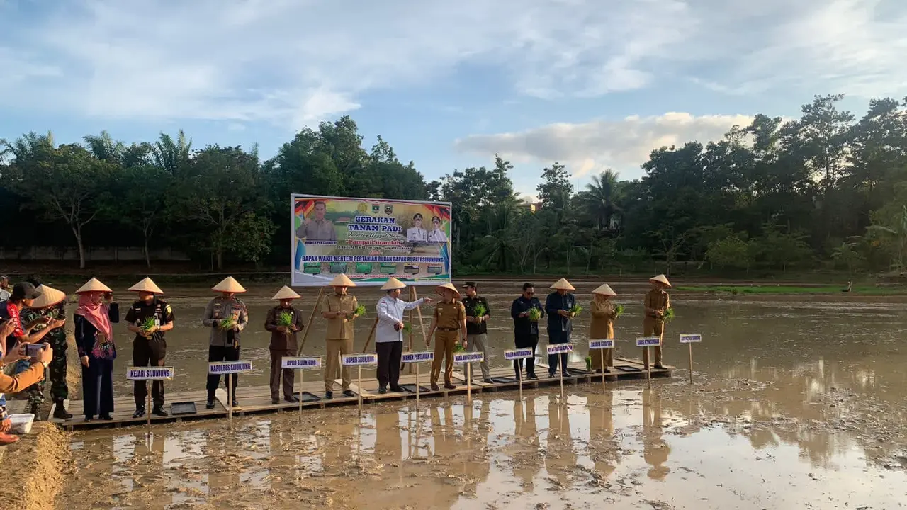 Kasau Bersama Wamentan Tanam Sorgum di Padang, Upaya Wujudkan Ketahanan Pangan