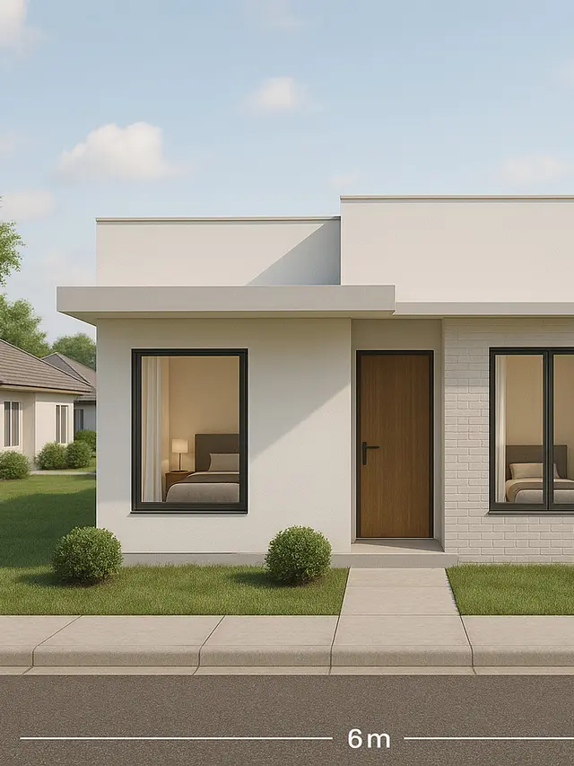 Gambar Desain Rumah 6x9 dengan 3 Kamar Tidur/via GPT