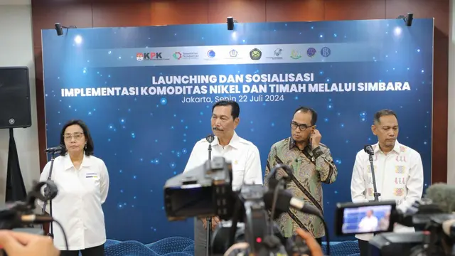 Menteri Koordinator Bidang Kemaritiman dan Investasi (Menko Marves), Luhut B. Pandjaitan hadir dalam acara Launching dan Sosialisasi Implementasi Komoditas Nikel dan Timah Melalui Sistem Informasi Mineral Dan Batubara (Simbara) di Jakarta. (Dok Kemenko Ma