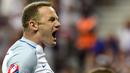 Wayne Rooney mencatatkan namanya sebagai pencetak gol termuda saat berusia 18 tahun 237 hari pada piala Eropa 2004, saat itu Inggris menang 3-0 atas Swiss. (AFP/Tobias Schwarz)