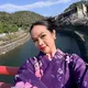 Makeup Yura Yunita saat Liburan ke Jepang pakai kimono. [@yurayunita]
