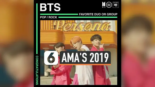 VIDEO: BTS Raih 3 Penghargaan American Music Awards 2019