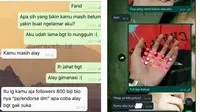 6 Chat Dibilang 'Alay' Sama Pacar Ini Bikin Senyum Tipis (sumber: Instagram.com/awreceh.id)