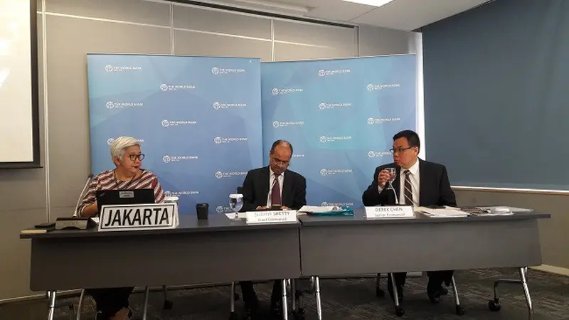 Senior Economist World Bank untuk Indonesia, Derek Chan membeberkan tantangan dan peluang ekonommi Indonesia. (Liputan6.com/Bawono Yadika)