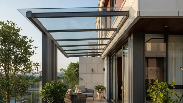 Model Teras Rumah Sempit Konsep Outdoor Tanpa Takut Hujan (AI)