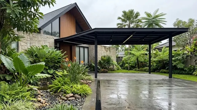Mengapa Rain Garden Cocok Dipadukan dengan Carport?