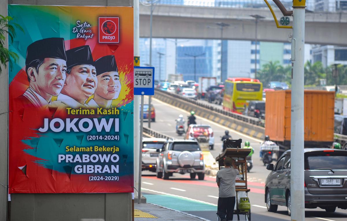 Baliho Terima Kasih Jokowi dan Selamat Bekerja Prabowo Menjamur di Jakarta
