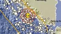 Gempa Magnitudo 5,6 mengguncang wilayah Bengkulu Selatan, Sabtu malam (23/3/2024), pukul 20.20.29 WIB. (Liputan6.com/ Dok BMKG)