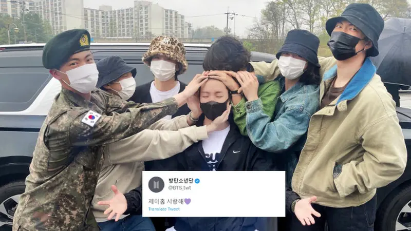 J-Hope BTS Berangkat Melaksanakan Wajib Militer Alias Wamil pada Hari Ini, Rabu, 18 April 2023. Semua Member BTS Tak Terkecuali Jin BTS Terlihat Ikut Mengantar J-Hope Berangkat Wamil (twitter.com/BTS_twt)