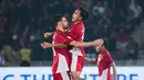 Pemain Timnas Indonesia U-23, Jens Raven, melakukan selebrasi setelah mencetak gol ke gawag Timnas Thailand U-23 pada laga semifinal Piala AFF U-23 2025 di Stadion Utama Gelora Bung Karno, Jakarta, Jumat (25/7/2025). (Bola.com/Abdul Aziz)