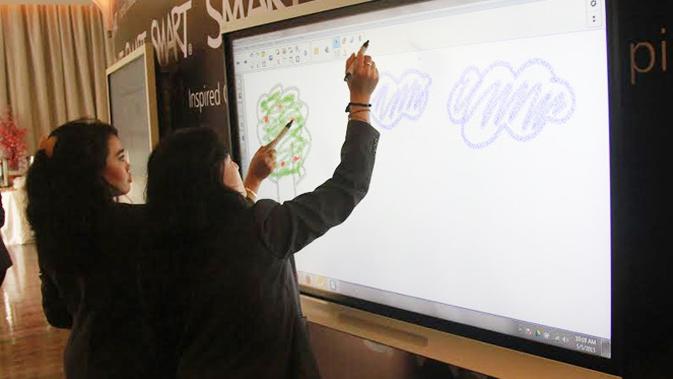 papan tulis pintar smart board tunjang