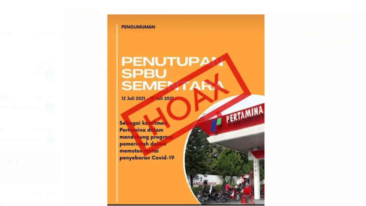 Pertamina menutup SPBU untuk memutus penyebaran Covid-19 sejak 12-17 Juli 2021