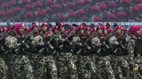 Kepala Pusat Penerangan (Kapuspen) Markas Besar (Mabes) TNI Mayjen (Mar) Freddy Ardianzah menjelaskan, HUT ke-80 TNI mengangkat tema "TNI Prima, TNI Rakyat, Indonesia Maju". (merdeka.com/Arie Basuki)