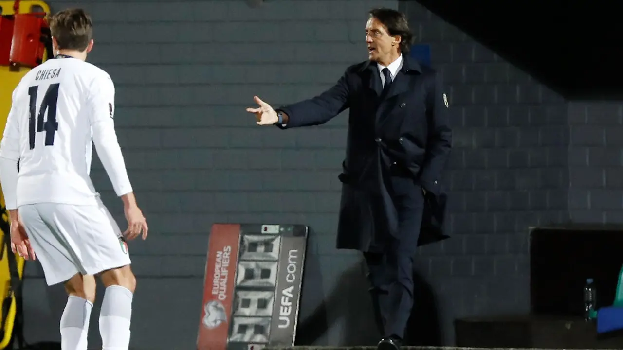 Pelatih Timnas Italia, Roberto Mancini.