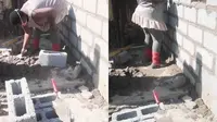 Tanpa Bantuan Tukang Bangunan, Wanita Ini Bangun Rumahnya Sendiri