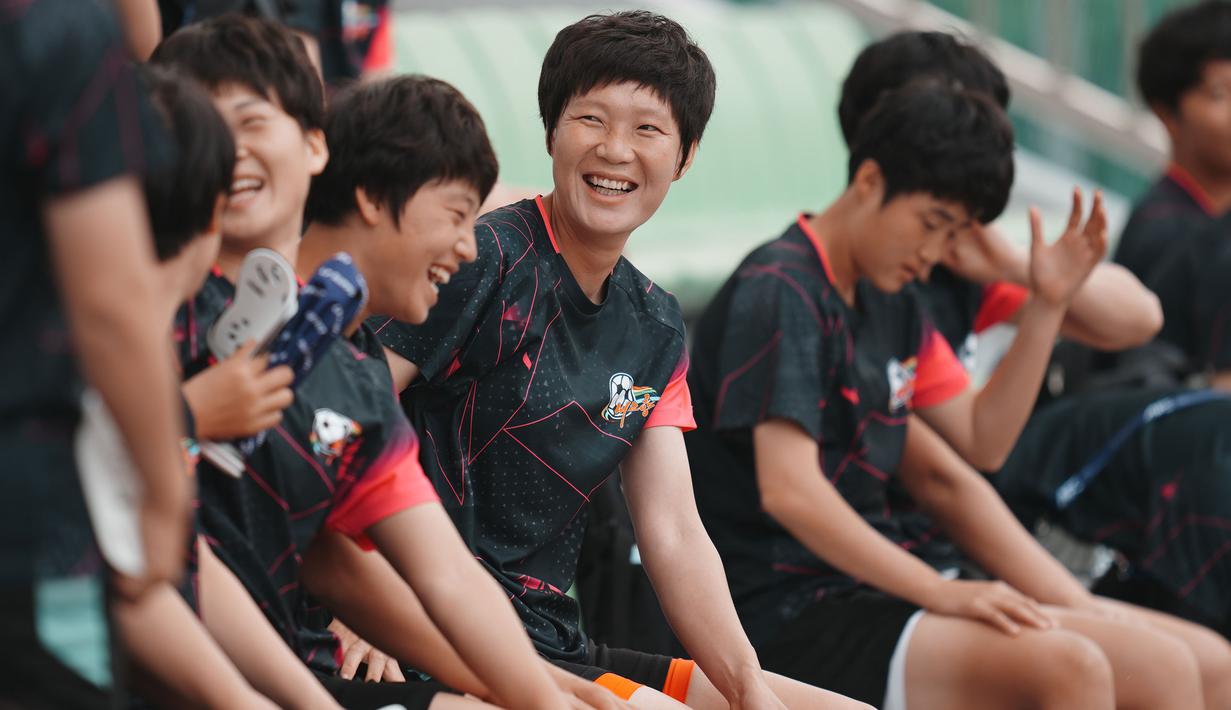 Sesi latihan tersebut berlangsung di Suwon, Korea Selatan pada Senin (19/05/2026) waktu setempat. (AP Photo/Lee Jin-man)