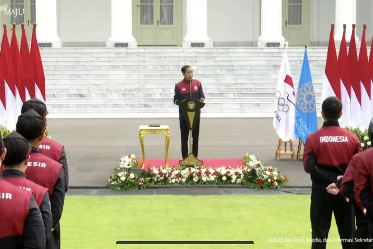 Presiden Joko Widodo atau Jokowi melepas kontingen Indonesia untuk ajang SEA Games ke-32 di Kamboja, Selasa (2/5/2023).