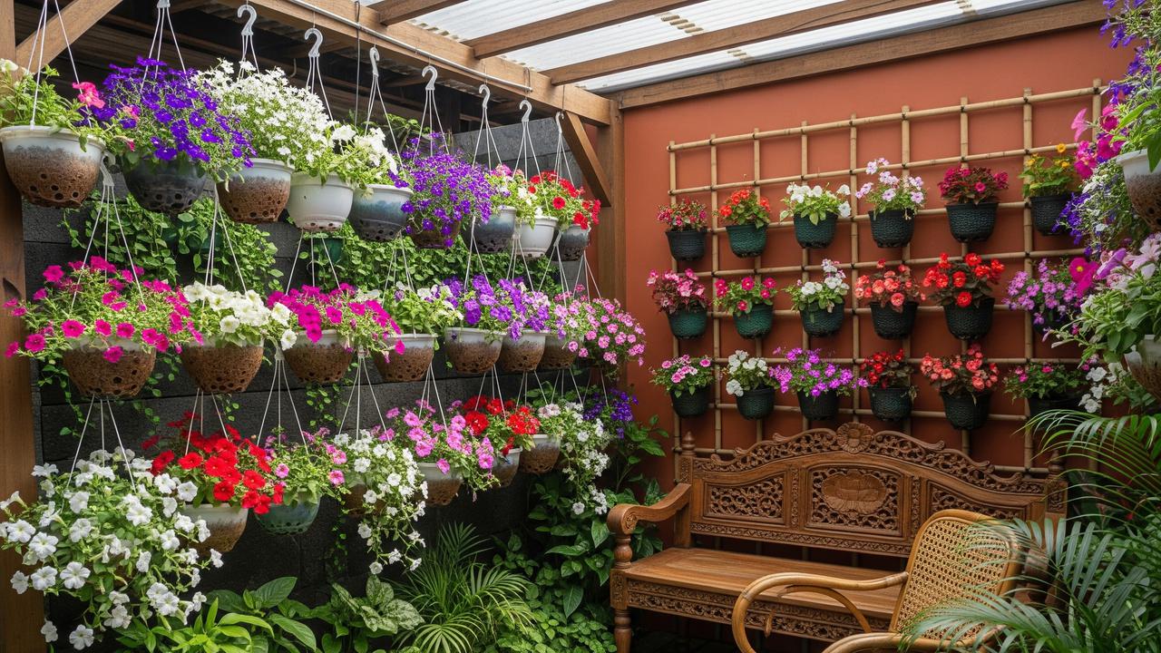 8 Inspirasi Kebun Mini Teras Rumah dengan Pot Gantung Hemat, Solusi ...